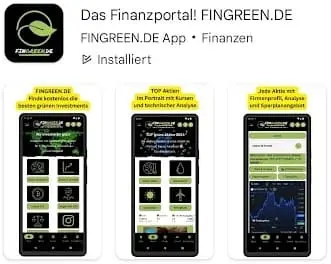 Ansicht fingreen.de App im Google Play Store